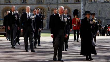 ¡El Reino de Inglaterra se ha vuelto negro! Imágenes del funeral del príncipe Felipe ...