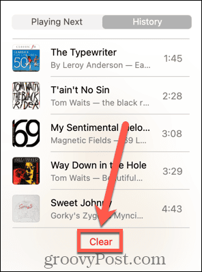Apple música borrar historial mac
