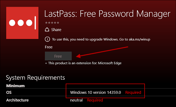 La extensión LastPass para Microsoft Edge llega a Windows 10