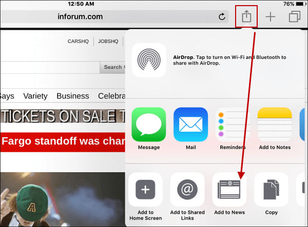 Aplicación iOS Apple News: agregue fuentes RSS para los sitios que realmente desea