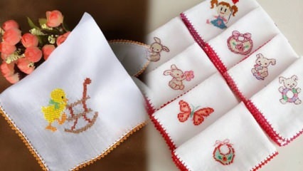¡El pañuelo más práctico para hacer bordes! ¿Cómo hacer toallitas para la boca del bebé? Toallitas de bebé con encaje de aguja
