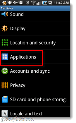 Configuración de aplicaciones de Android 