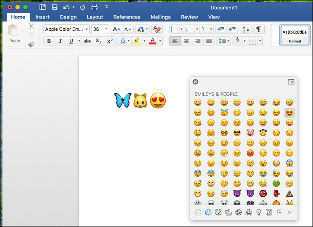 habilitar emoji macos teclado microsoft word