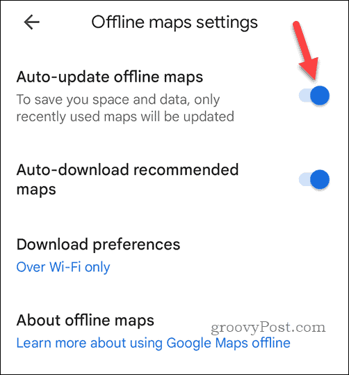 Actualizar automáticamente mapas de Google Maps sin conexión