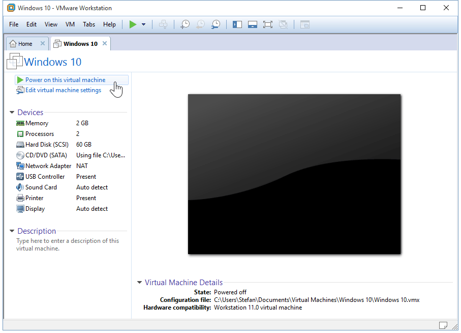 11 Encendido de la máquina virtual por primera vez