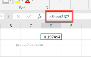 Una sola referencia de celda de hoja de cálculo en Excel