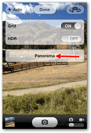 Tome una foto panorámica del iPhone iOS - Toque Panorama
