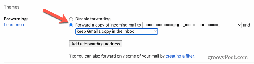 Habilitar el reenvío de Gmail