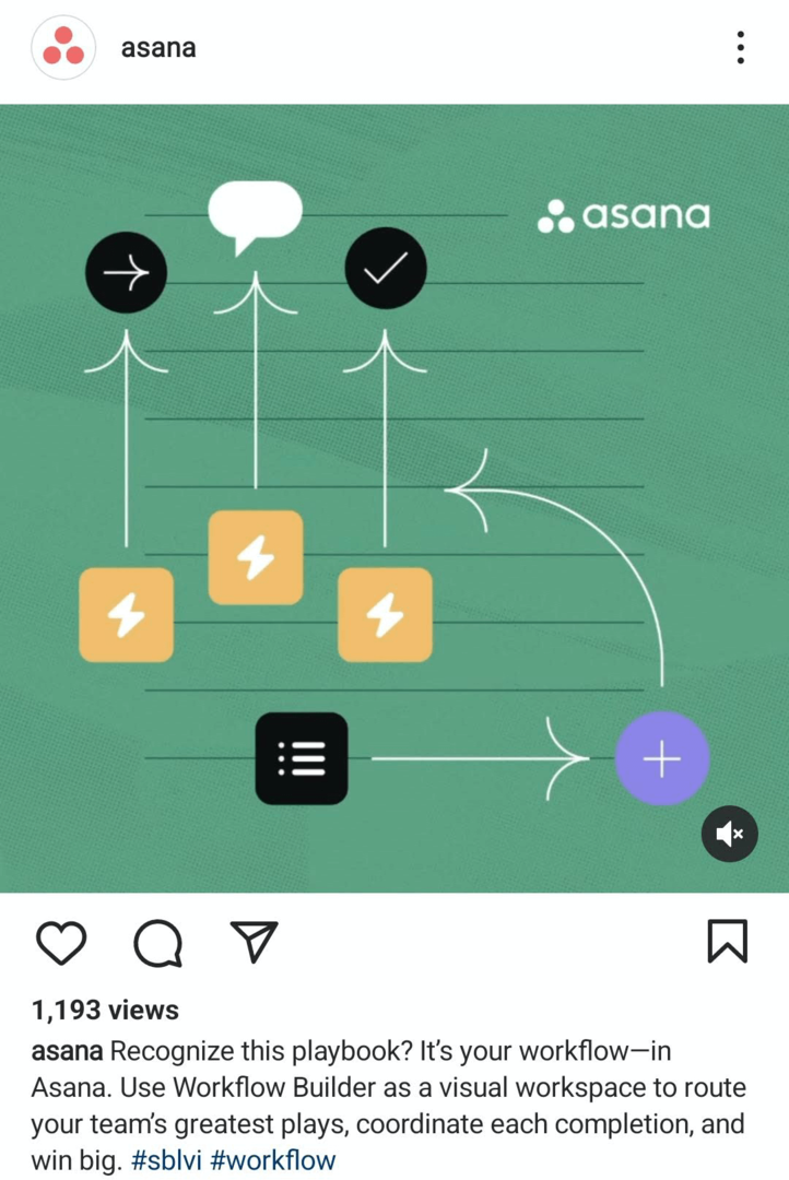 ejemplo de publicación de video de Instagram que destaca la característica del producto