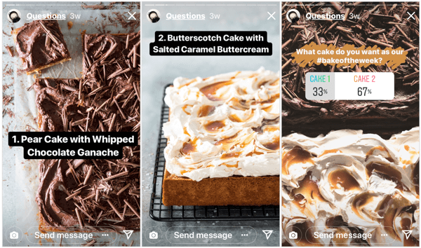 La revista de comida Bake From Scratch les dio a sus seguidores de Instagram el control de su agenda de contenido con esta encuesta rápida.