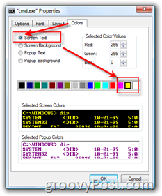 Personalizar tamaño y color en la ventana del símbolo del sistema de Windows