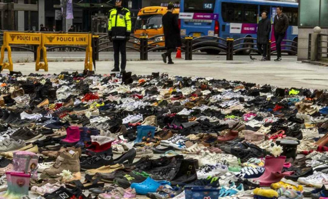 ¡Una lección de humanidad desde Corea del Sur! Alinearon cientos de zapatos en las plazas por Palestina