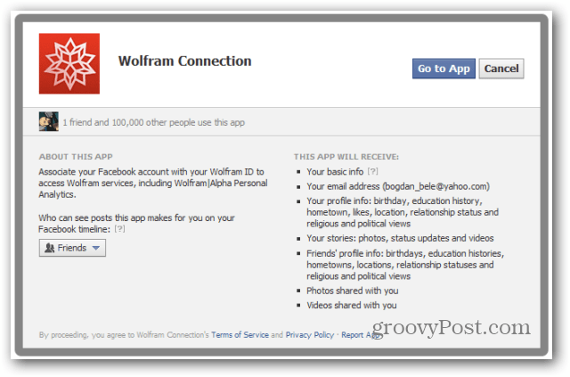 wolfram alpha facebook report facebook ir a la aplicación