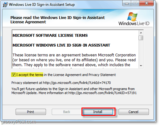vincula tu cuenta de Windows 7 instalando el asistente de inicio de sesión de identificación en vivo