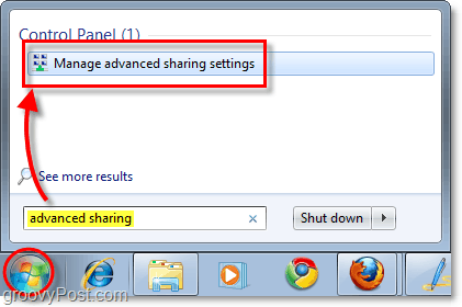 administrar configuraciones avanzadas de uso compartido en Windows 7