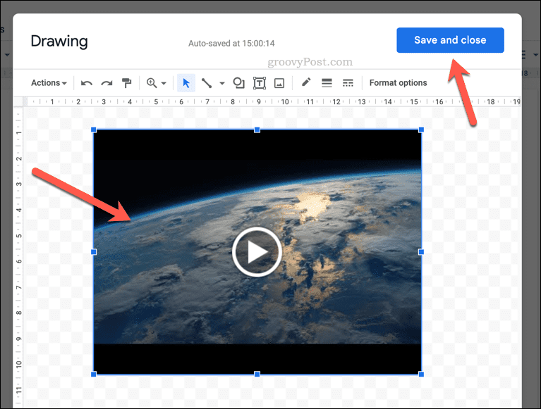 Insertar un video como un dibujo de Google Docs