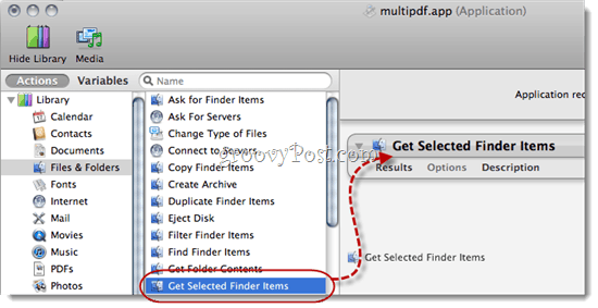 Combine archivos PDF con Automator con Mac OS X