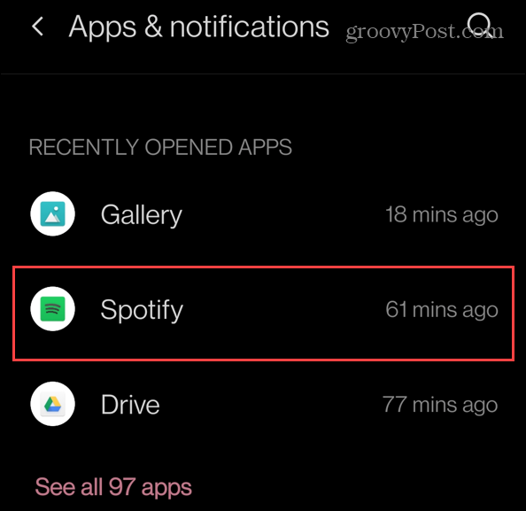 aplicaciones instaladas recientemente Spotify