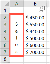 Texto vertical en Excel