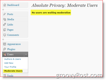 Privacidad absoluta Usuarios moderados - Plugin privado de blog de WordPress