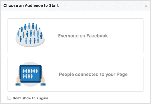 Facebook Audience Insights elige la audiencia para comenzar