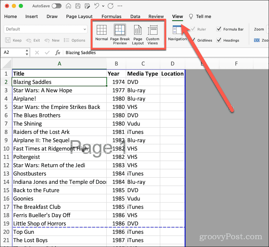Ver cinta en Excel