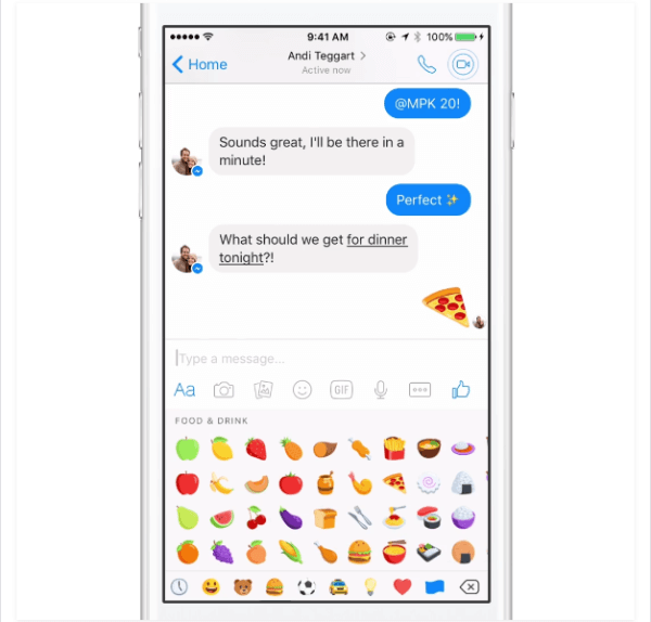 facebook messenger emoji cambiar el tamaño