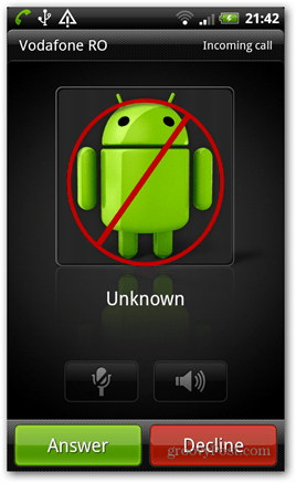 llamadas de bloqueo de Android