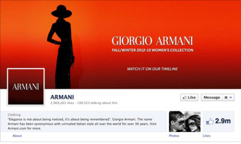 página de armani