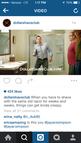 Dollar shave club video de instagram