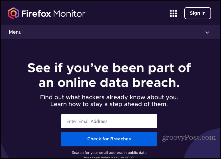 Correo electrónico o contraseña pirateada? Firefox Monitor está en él