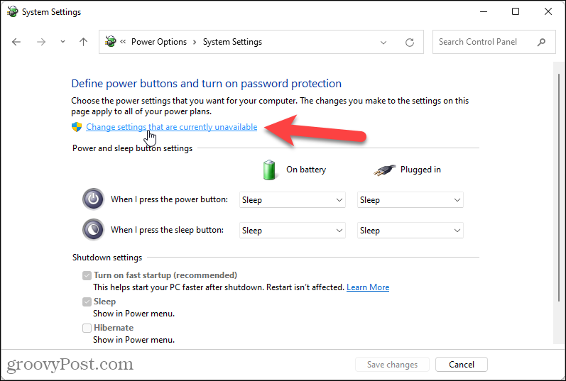 Cambiar la configuración que actualmente no está disponible en Windows 11