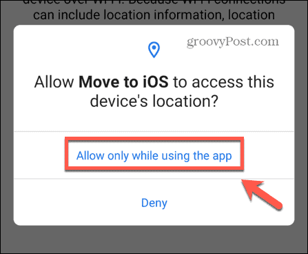 mover a la aplicación ios permitir la ubicación del dispositivo