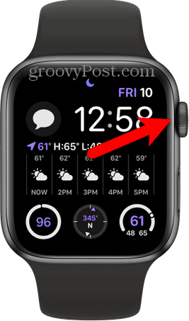 Presione corona digital en Apple Watch