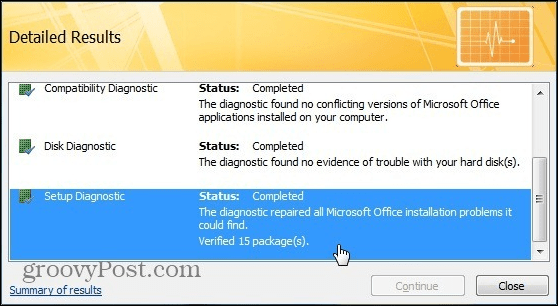 Tol de diagnóstico de Office 2007