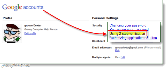 Google usin verificación de 2 pasos