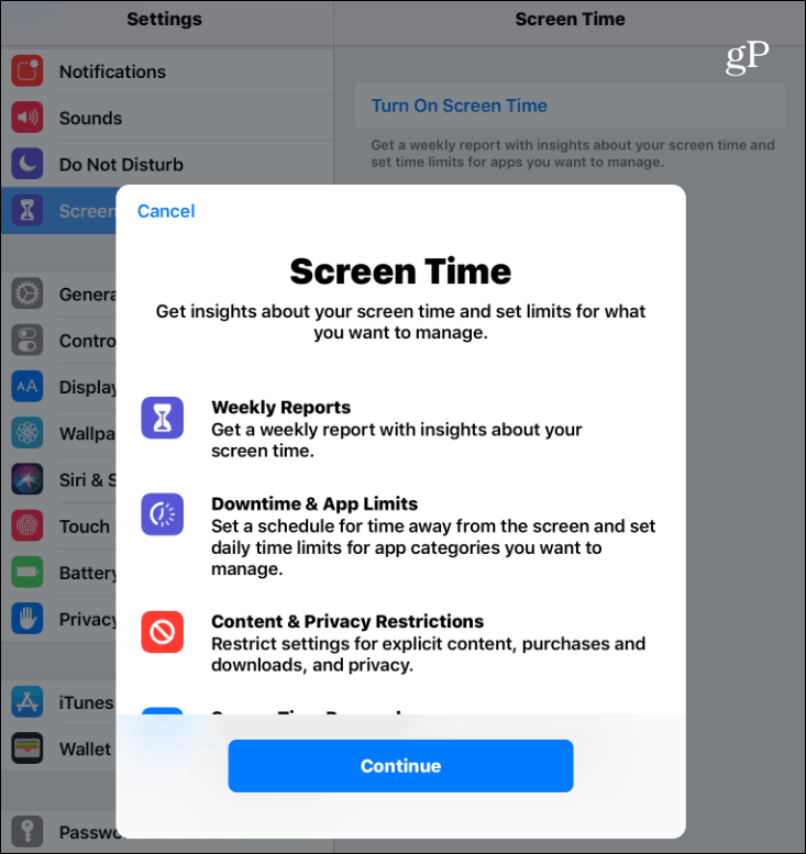 Habilitar tiempo de pantalla iOS 12