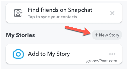 Crear una nueva historia de Snapchat