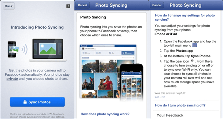 Uso de la aplicación Facebook Moments para administrar fotos sincronizadas