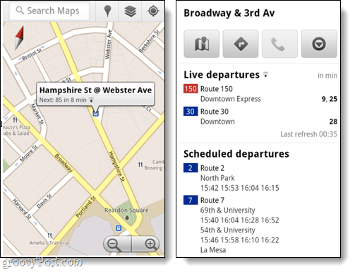 tránsito móvil para google maps