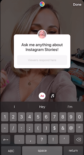 agregar etiqueta de preguntas a la historia de Instagram