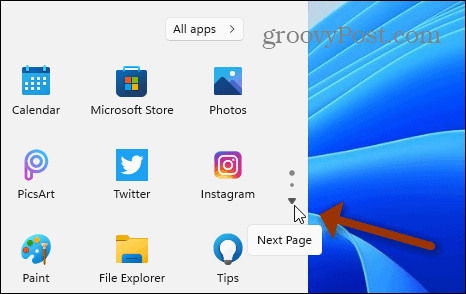 Página siguiente Inicie Windows 11