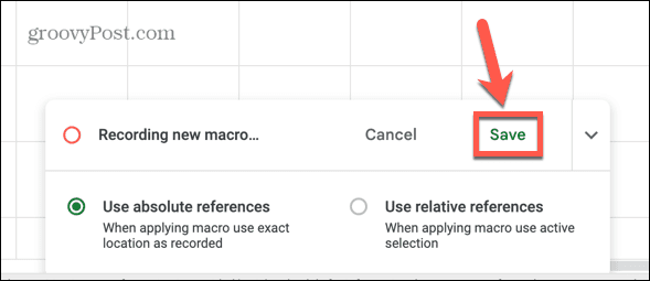 hojas de google guardar macro