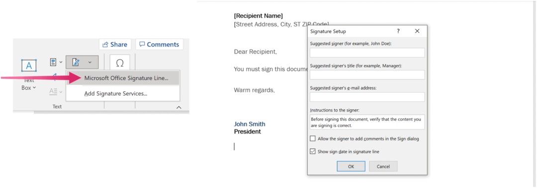 configuración de firma digital