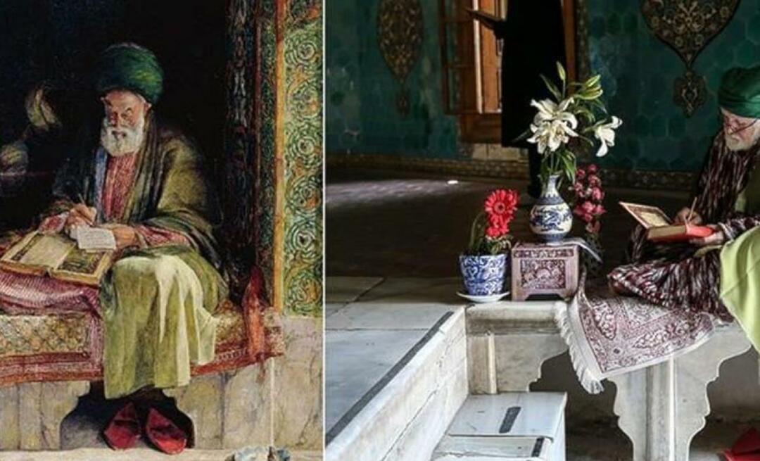 Neslihan Sağır Çetin fotografió la pintura dibujada por el pintor británico hace 153 años en Yeşil Türbe.