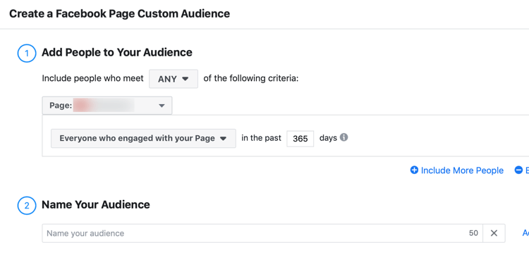 Crear un cuadro de diálogo de audiencia personalizada de página de Facebook