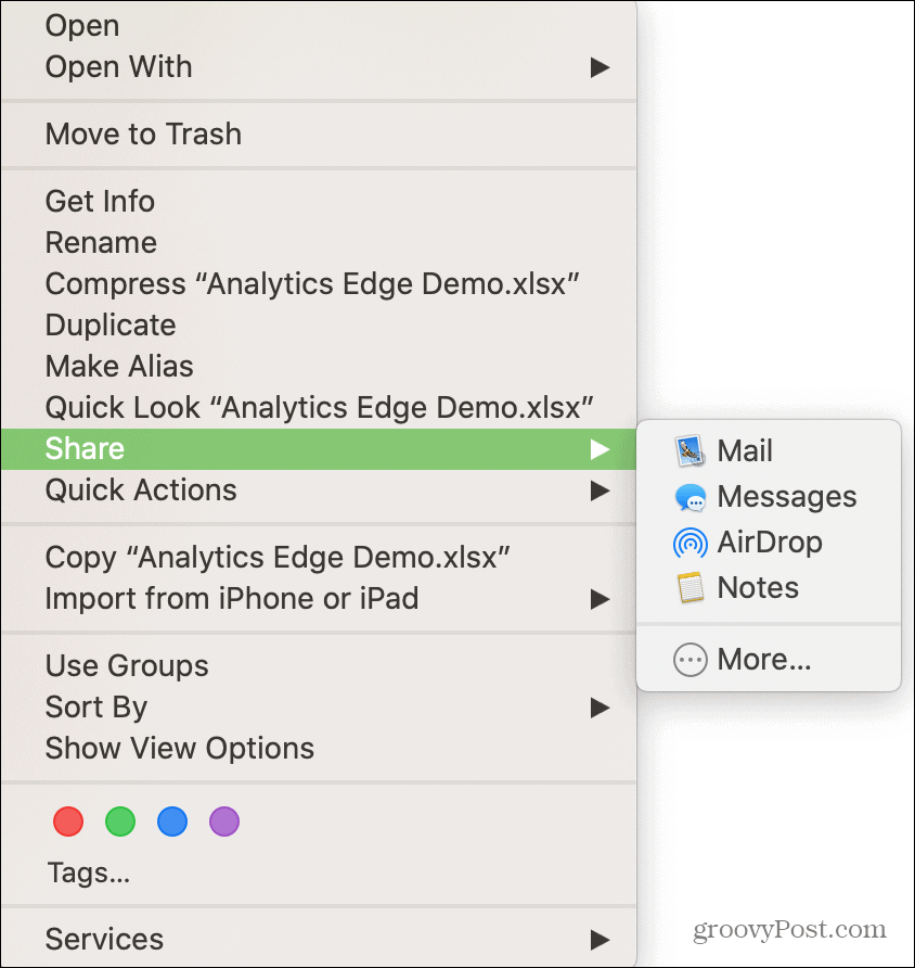Acceso directo de Mac para compartir documentos en Word