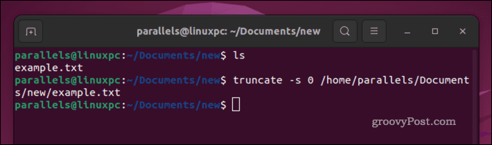 Vaciar un archivo de Linux usando el comando truncar