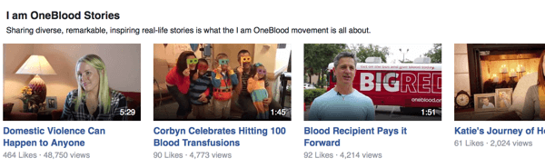 videos de facebook oneblood