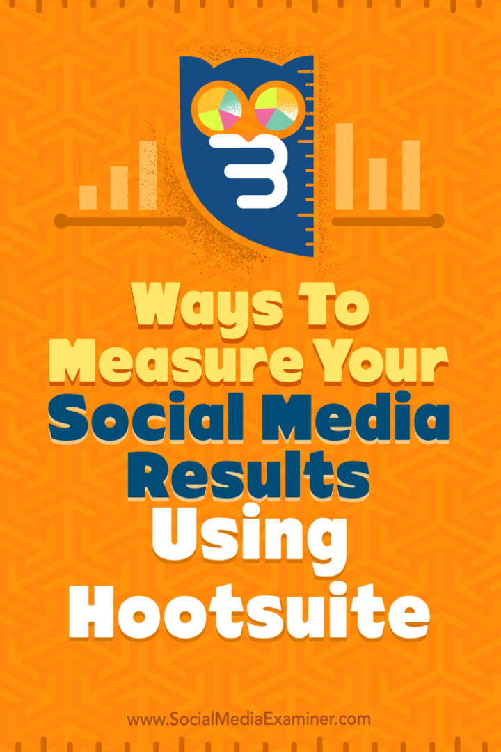 Consejos sobre tres formas de medir los resultados de sus redes sociales usando Hootsuite.